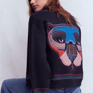 Boden Abi Jacquard Cardigan Navy Blue Size S NWT